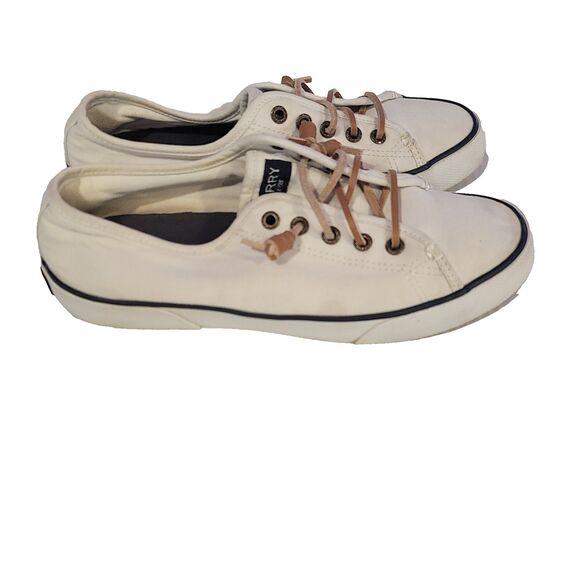Sperry Top-Sider Crest Vibe Womens Canvas Sneakers Shoes White 6.5 - Picture 2 of 6